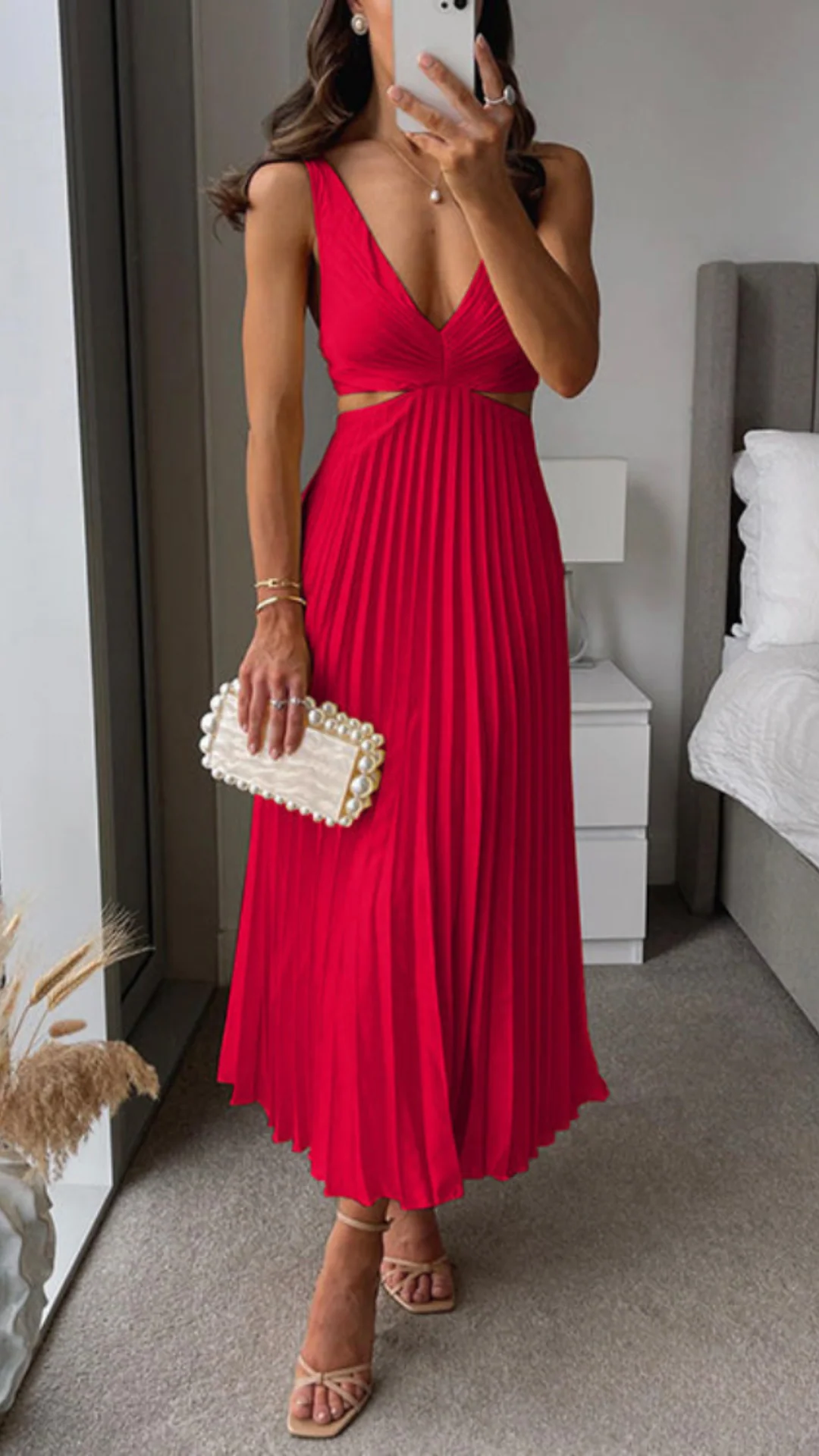 Mary® | Pleated Long Dress With A Cut Out Waist - Image 2
