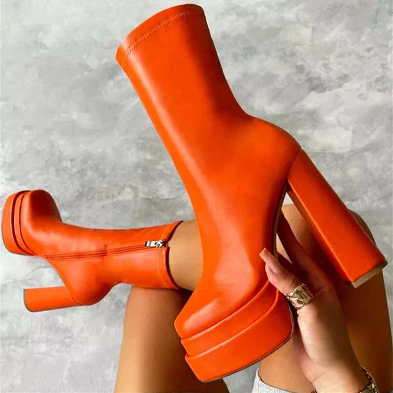 Matilda® | Leather Boots With Thick Heels. - Image 2