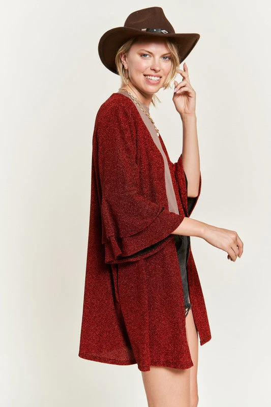 Matilde | Glittery kimono cardigan with bell sleeves - Image 15
