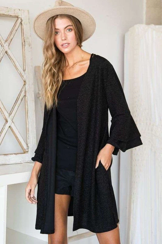 Matilde | Glittery kimono cardigan with bell sleeves - Image 3