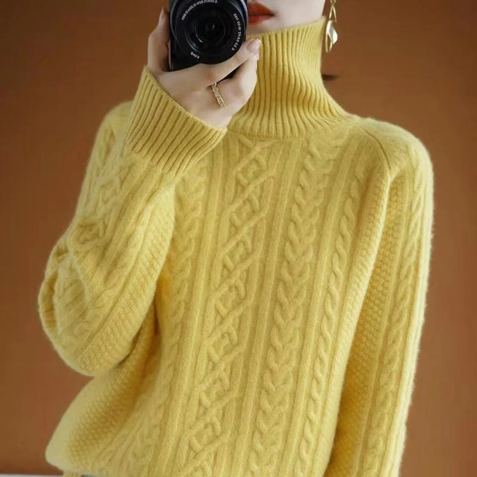 Mayte | Warm knitted sweater for women with a turtleneck - Image 4
