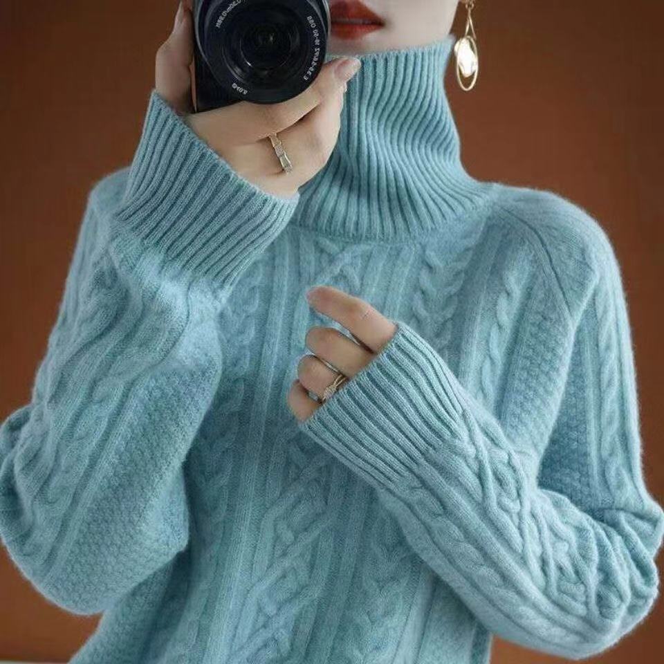 Mayte | Warm knitted sweater for women with a turtleneck - Image 6
