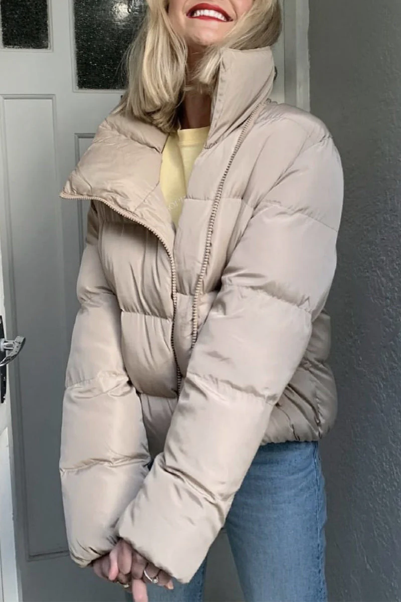 Melanie | Casual simple solid patchwork turtleneck sweater outerwear with pocket - Image 4
