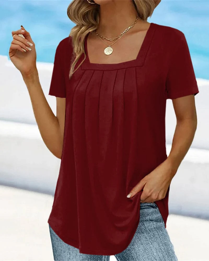 Melanie® | Casual Square Neck Shirt - Image 2