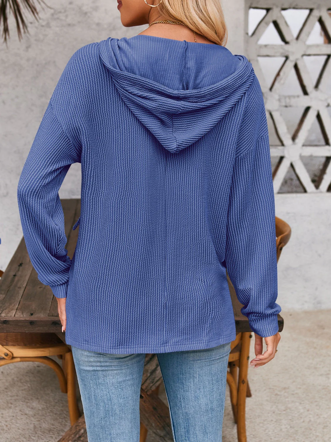 Melanie | Double Take hoodie with drawstring, dropped shoulder and long sleeves - Image 22