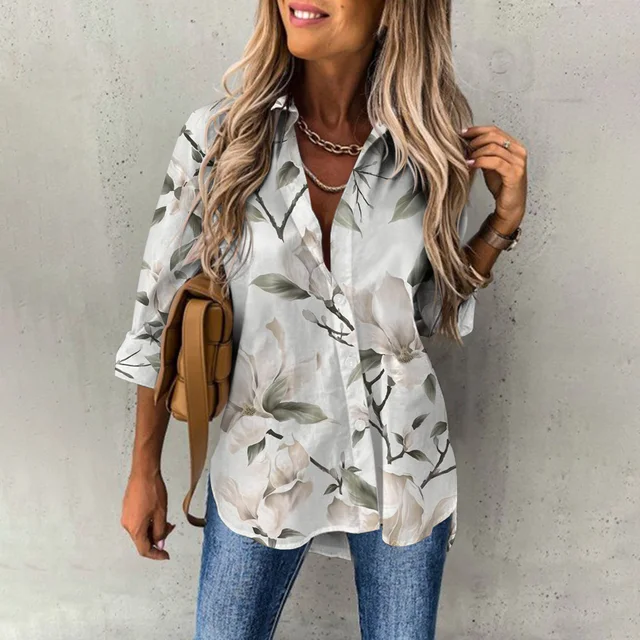 Melina® | Casual, Loose Long-Sleeved Blouse With A Floral Pattern - Image 2