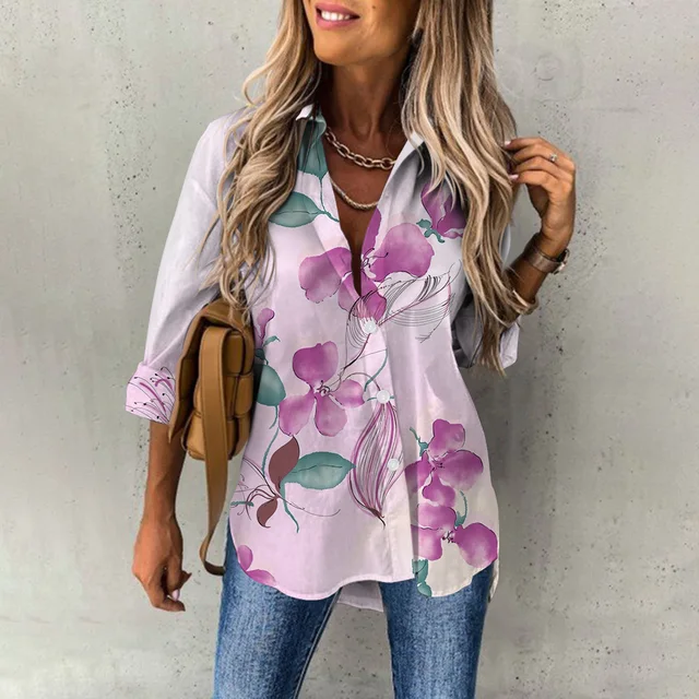 Melina® | Casual, Loose Long-Sleeved Blouse With A Floral Pattern - Image 4