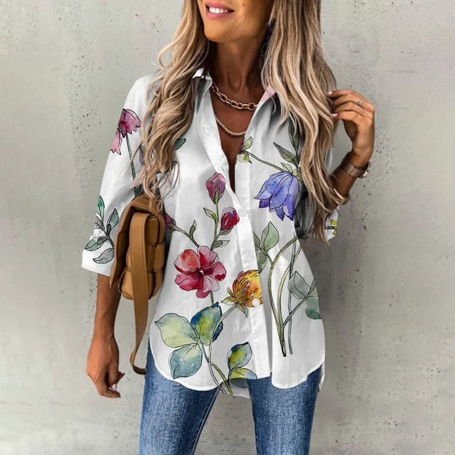 Melina® | Casual, Loose Long-Sleeved Blouse With A Floral Pattern - Image 6