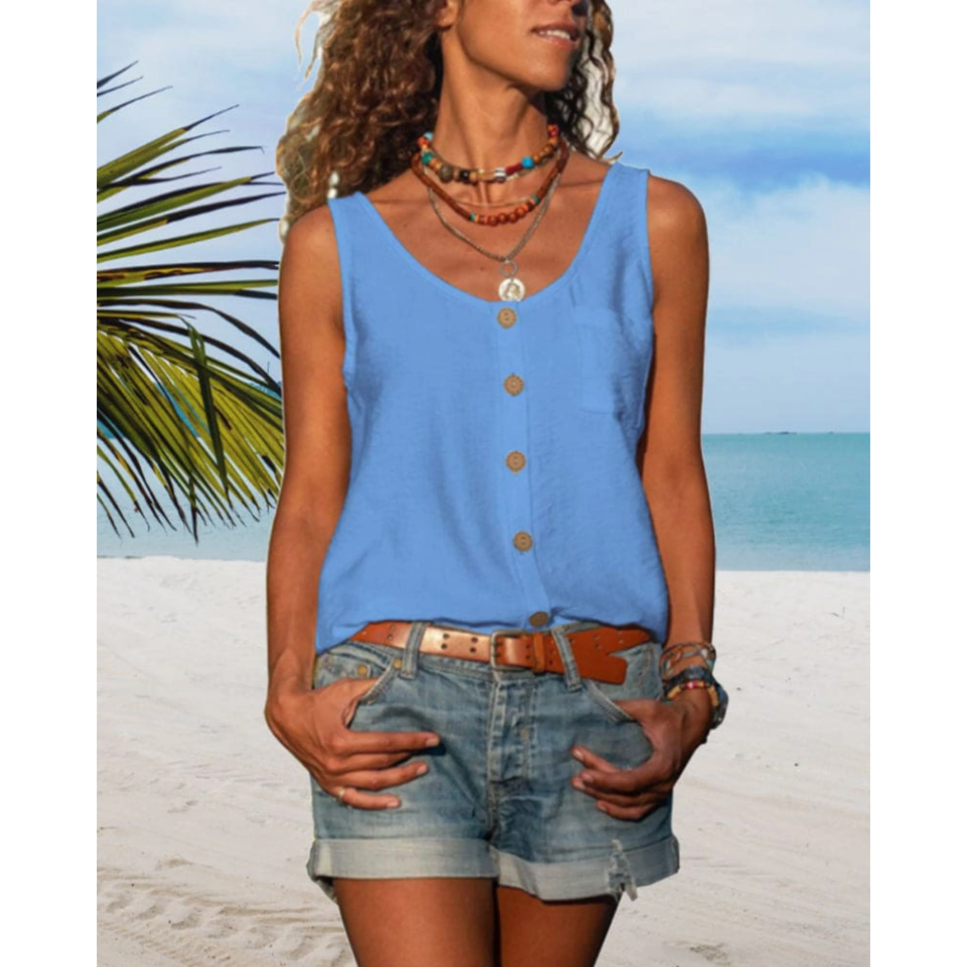Melina® | Femme Top Coupe Fluide et Col V - Image 4