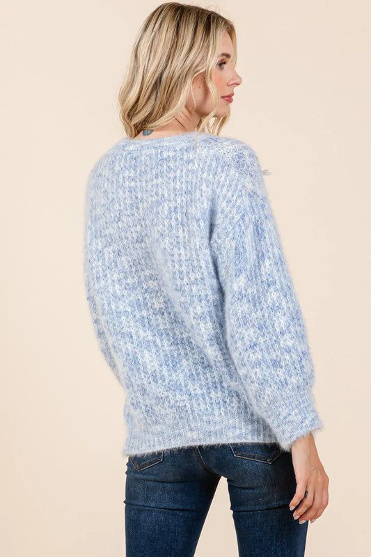 Melina | Heavy knit sweater with bow embroidery - Image 3