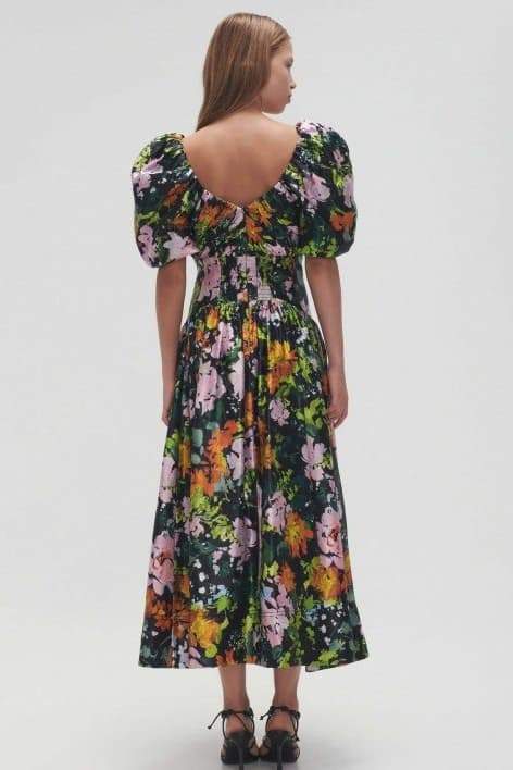 Melisa® | Printed Midi Dress With V-Neck And Puff Sleeves - Image 3
