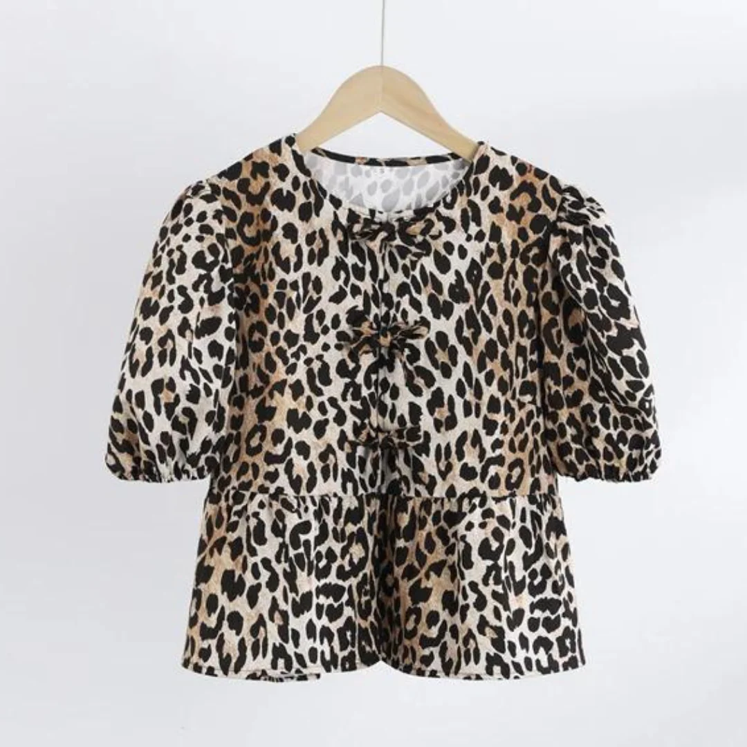 Melissa® | Leopard Lace Blouse With Bubble Sleeves - Image 12