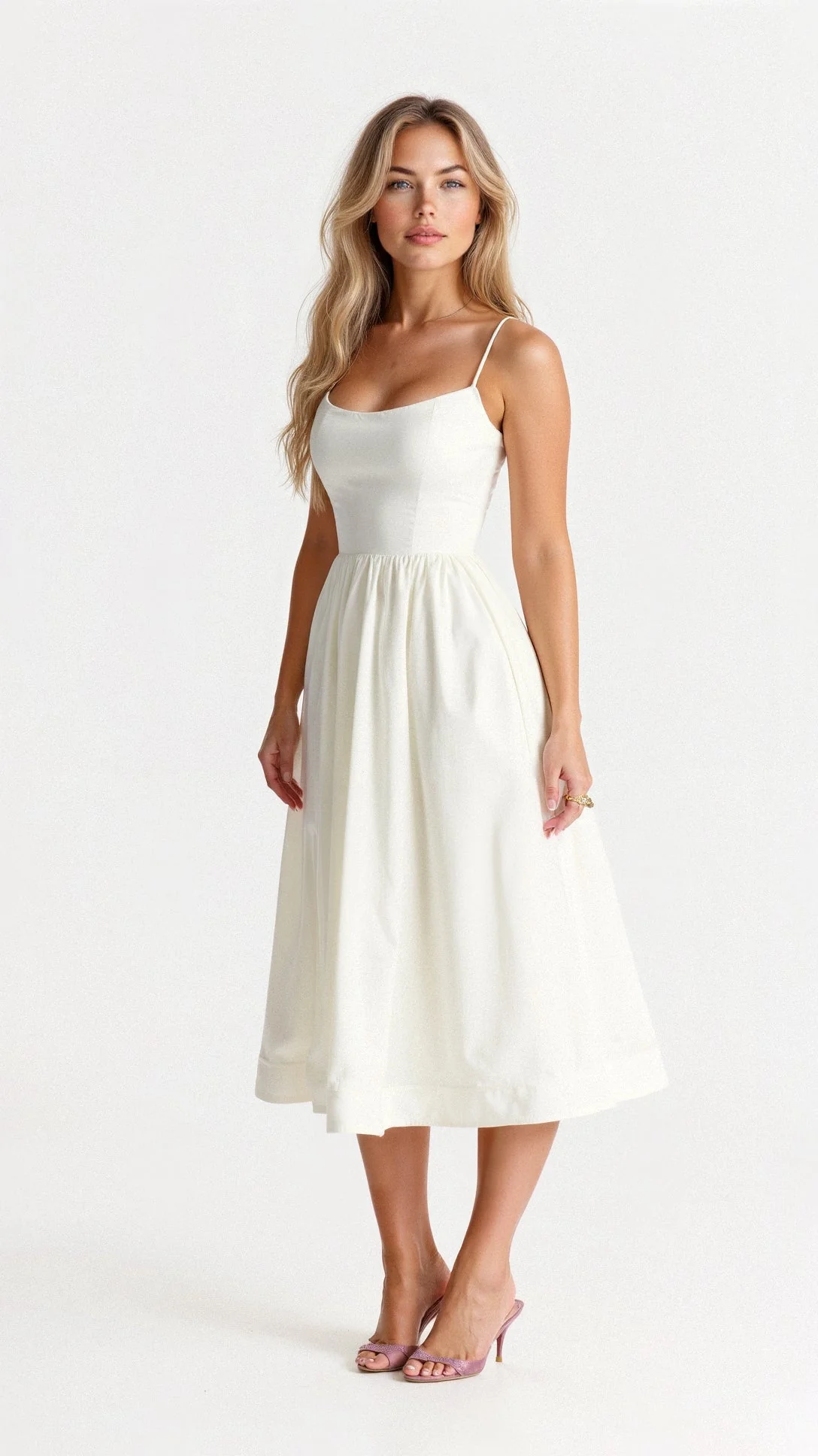 Mia® | Elegant Off-The-Shoulder Midi Dress