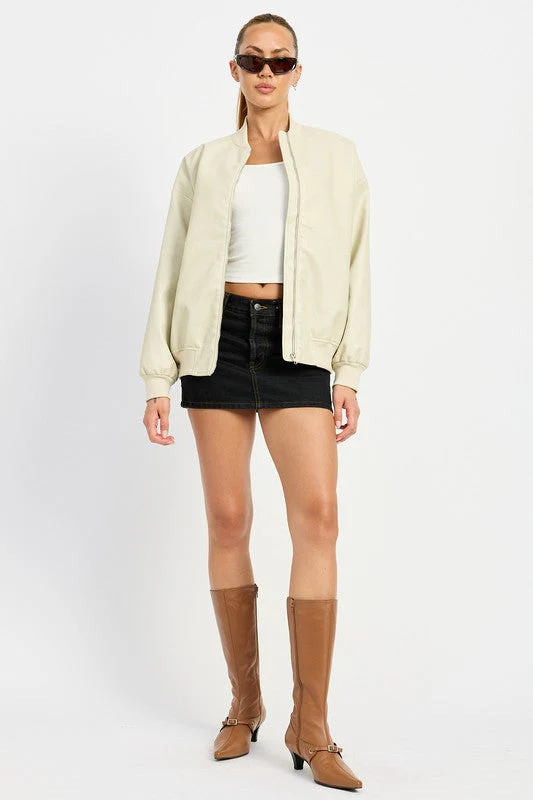 Mia | VINTAGE LEATHER BOMBER JACKET - Image 11