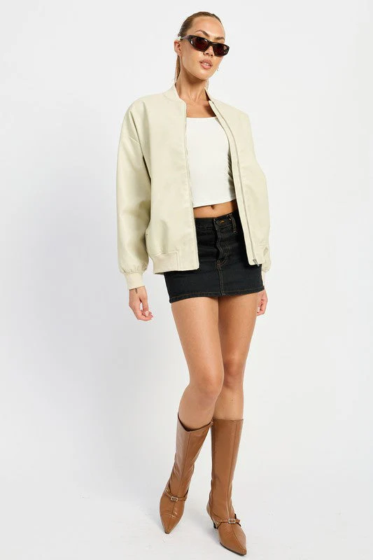Mia | VINTAGE LEATHER BOMBER JACKET - Image 12