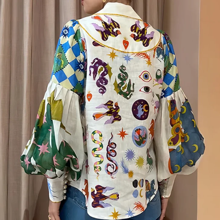 Milagros® | Printed Colorful Blouse - Image 4