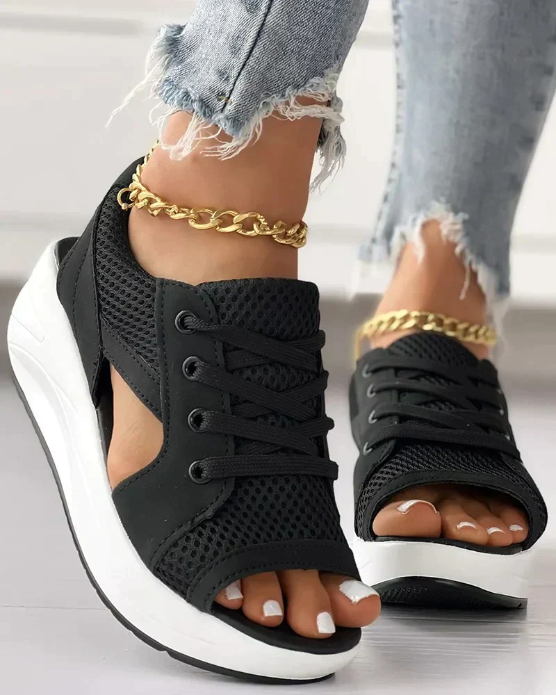 Milagros® | Stylish Sandals With Contrast Insert And Arch Support - Image 5