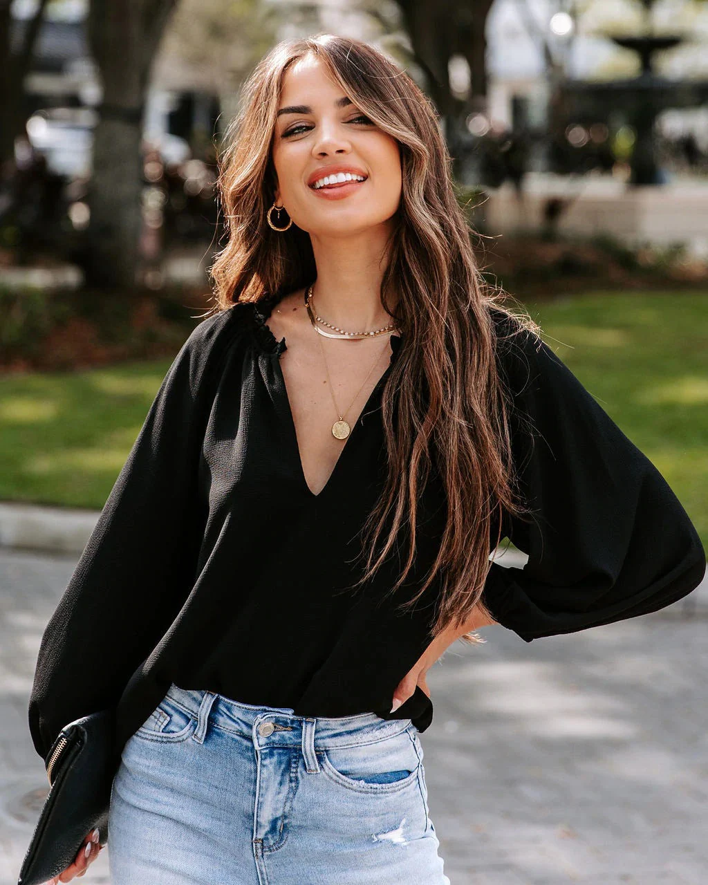 Milagros® | Women'S Blouse Shirt With V-Neck And Wide Sleeves - Image 6