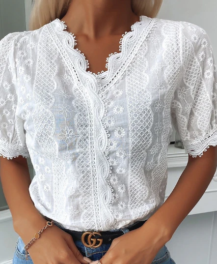 Miriam® | Casual, Short-Sleeved Lace Shirt For Everyday Wear - Image 2