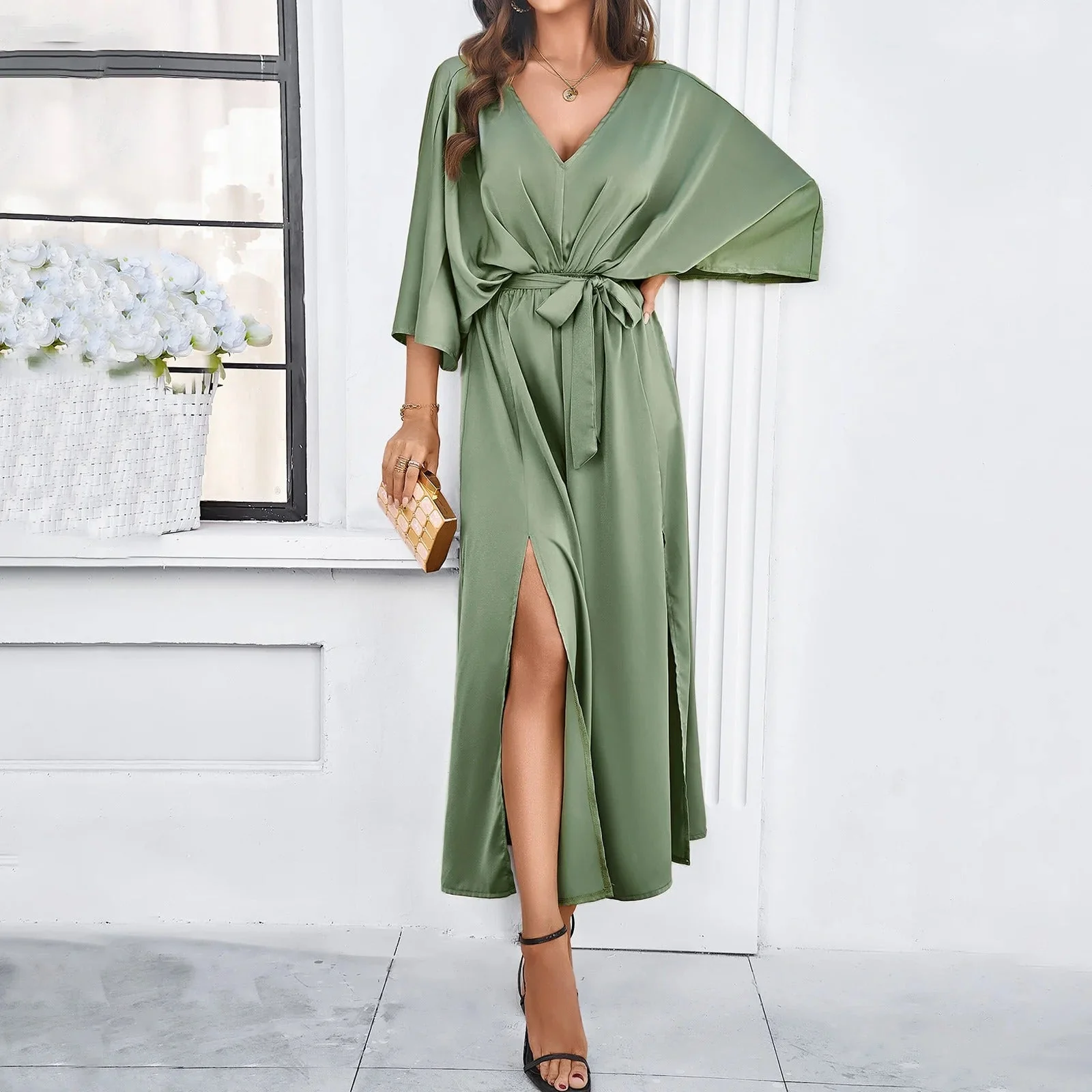 Miriam® | Long dress with slit for women - Image 2