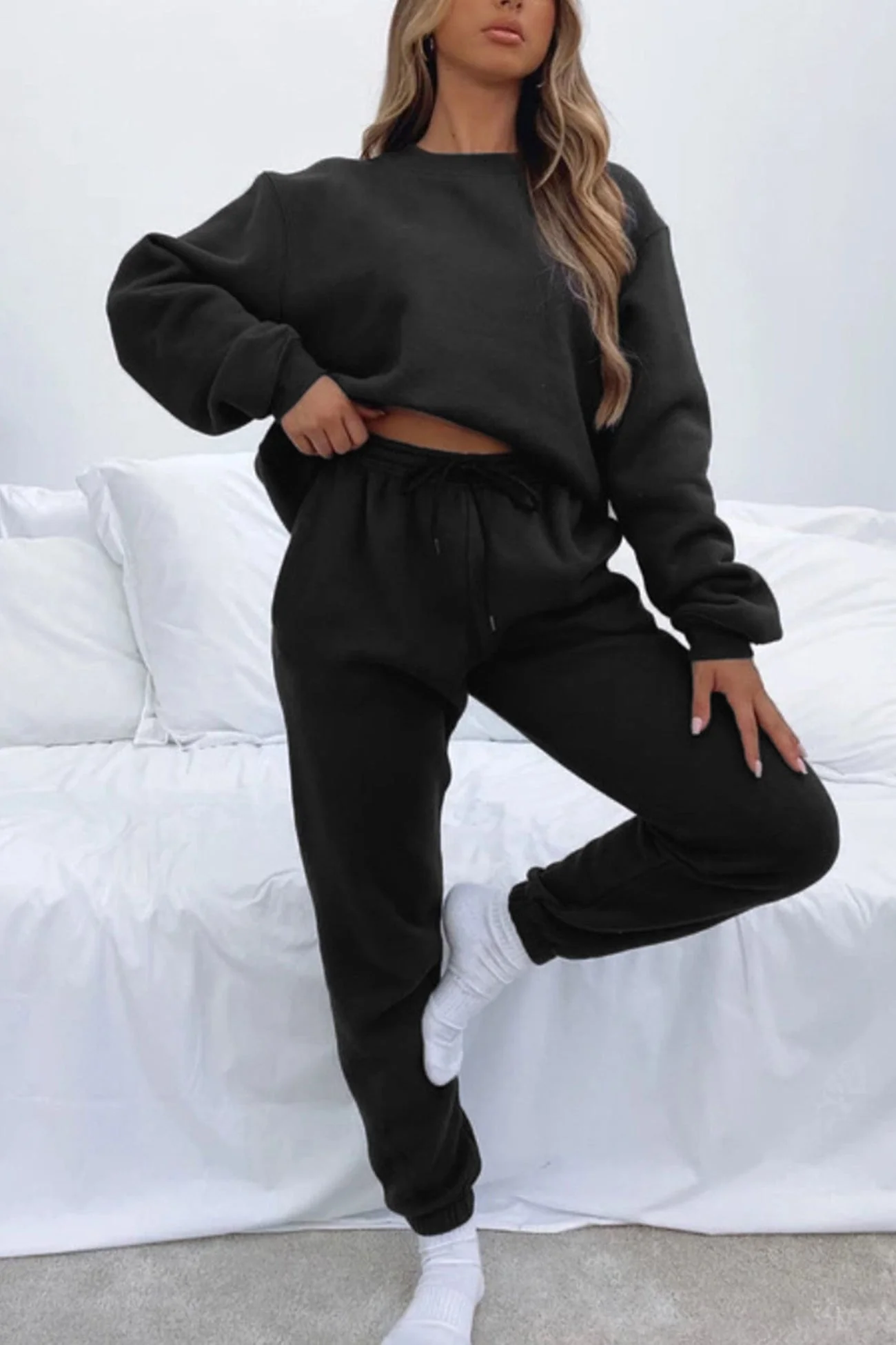 Mirjam | Solid sweatshirt pants set - Image 11