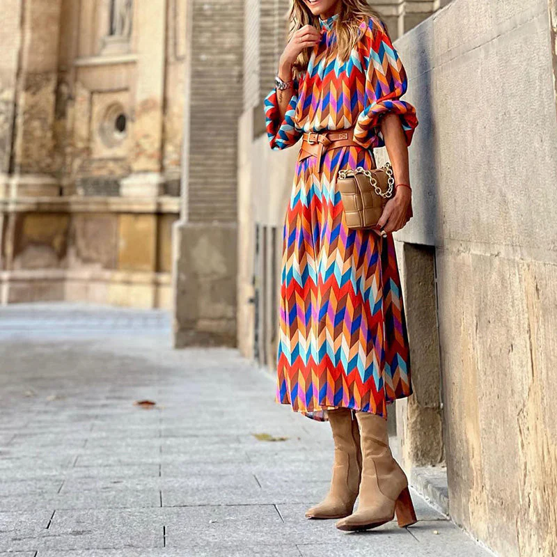 Mónica® | Formal Printed Midi Dress - Image 2