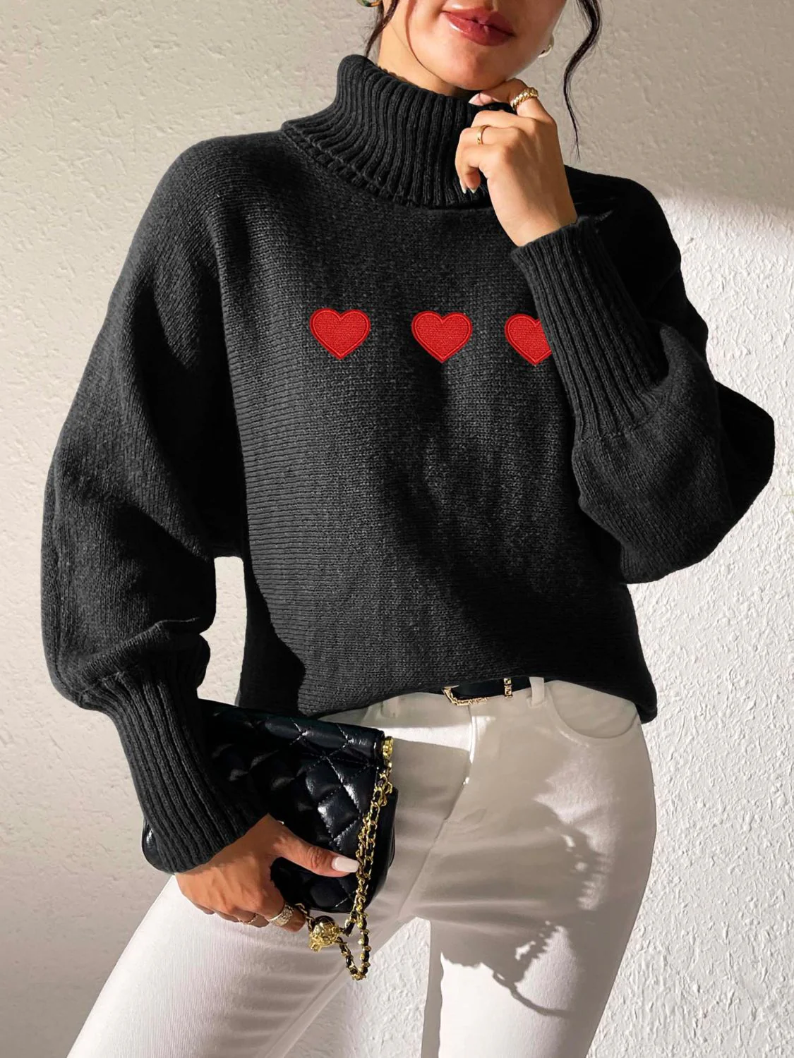 Monica | Heart turtleneck with long sleeves - Image 3