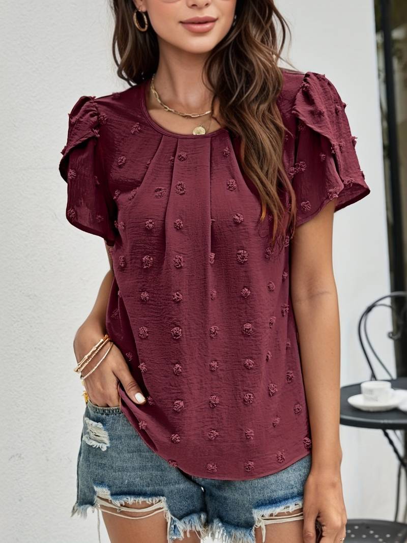 Mónica® | Swiss Dot Blouse With Petal Sleeves - Image 2