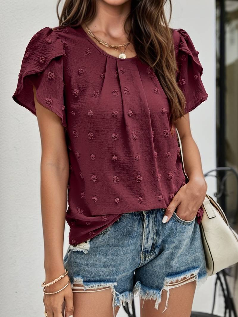 Mónica® | Swiss Dot Blouse With Petal Sleeves - Image 5
