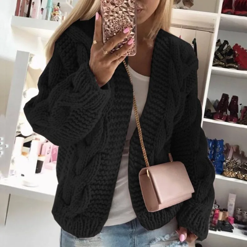 Monica | Women's cardigan with a strong line pattern - Image 2