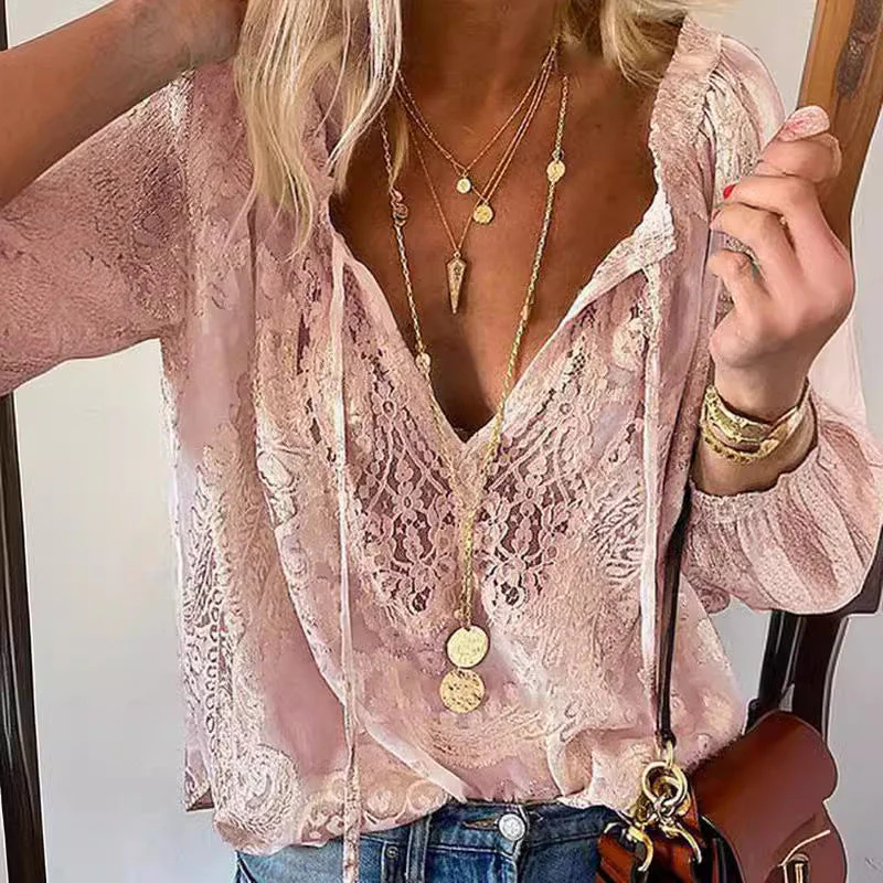 Nadia® | Blouse With Lace Shirt For Women - Image 4