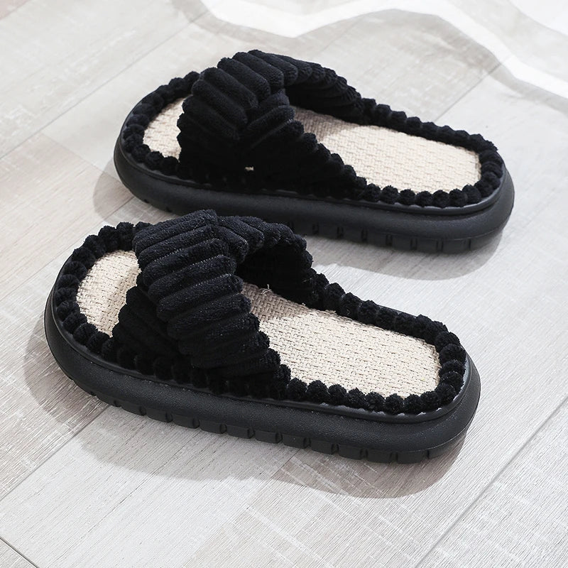 Nadia® | Casual Open Toe Plush Slippers - Image 4