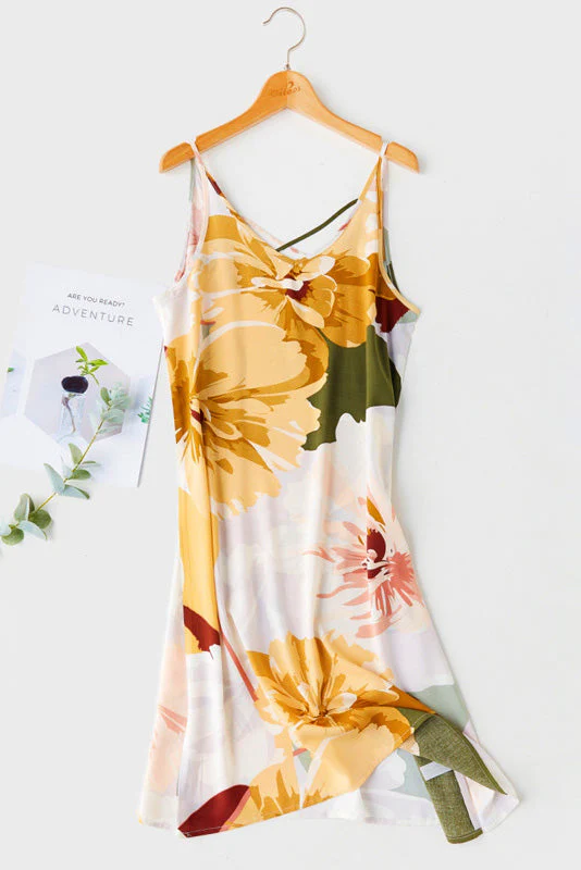 Nahir® | Printed Camisole Dress With Crossed Straps At The Back - Image 5