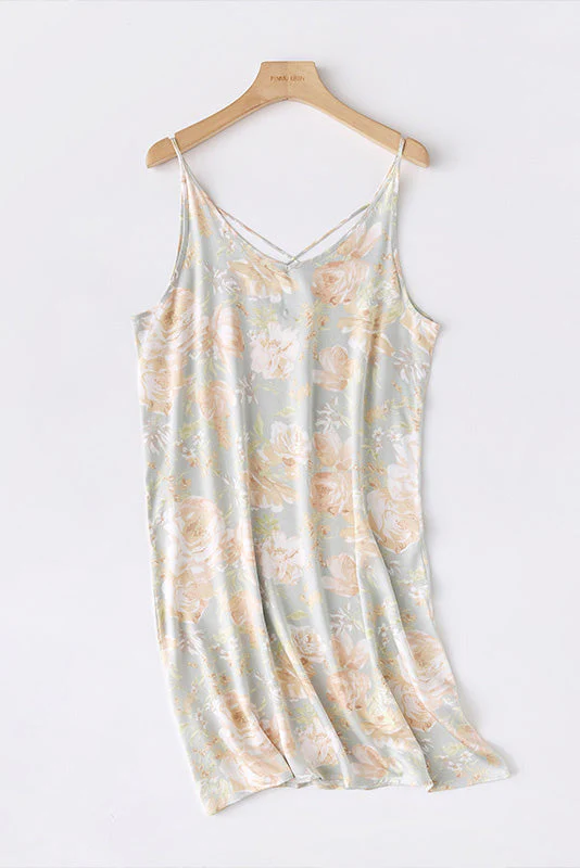 Nahir® | Printed Camisole Dress With Crossed Straps At The Back - Image 7