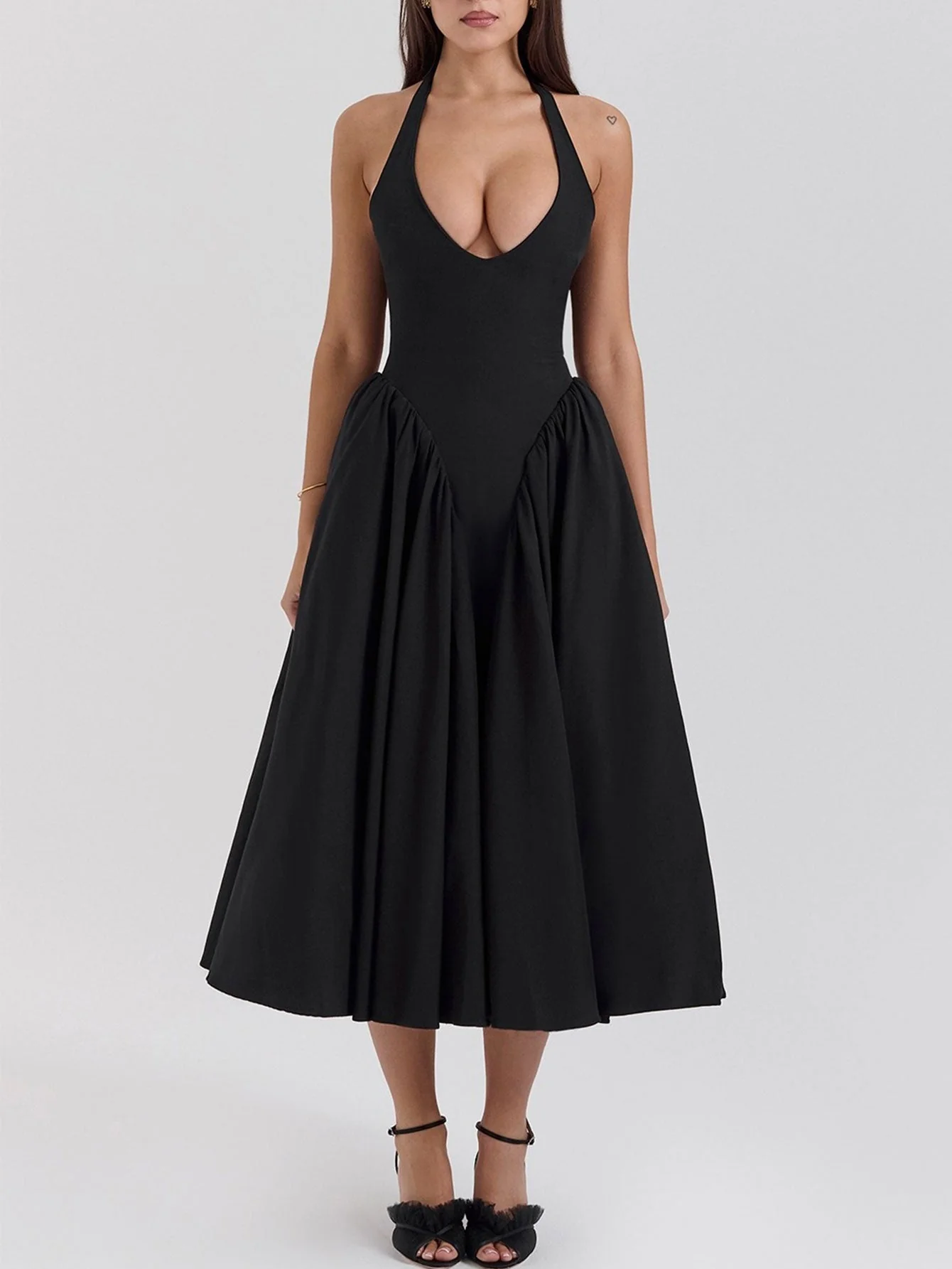 Naomi® | Midi Dress With Deep V-Neck - Image 31