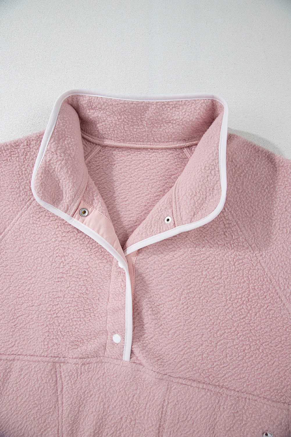 Natalia | Long-sleeved sweatshirt with a half-length snap fastening and side slit pockets - Image 7