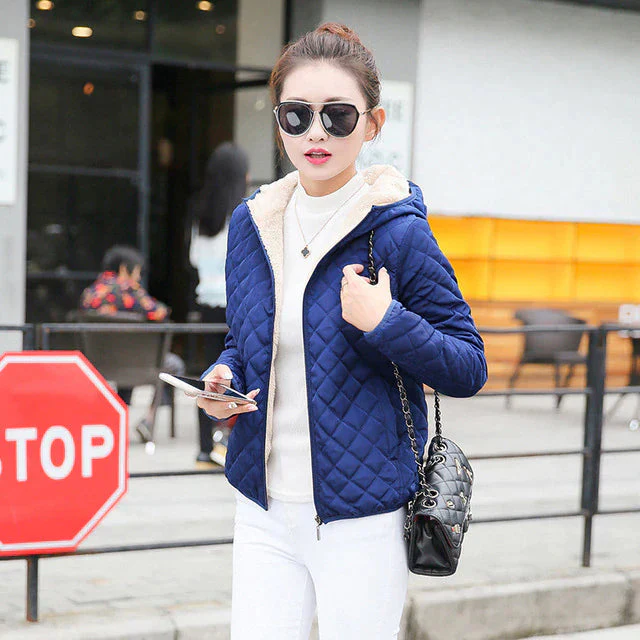 Nathalie | Lined women's coat with hood - Image 4