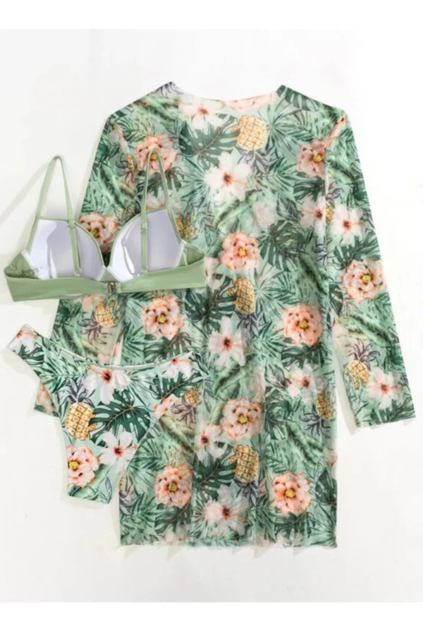 Nélida® | Tropical Print Wrap Underwire Bikini With Cover-Up - Image 5