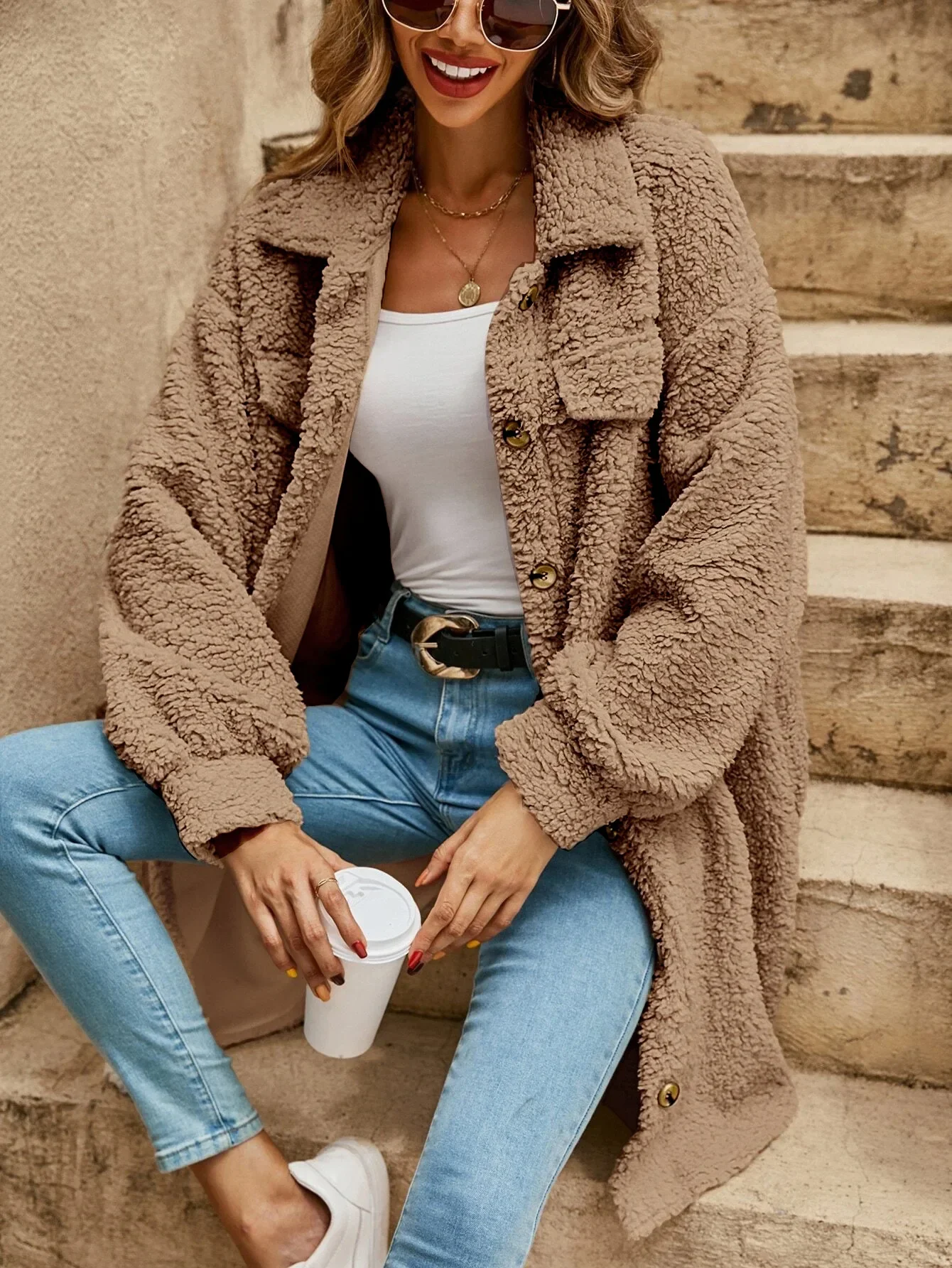 Nerea | Loose Casual Cardigan Bread Coat - Image 5