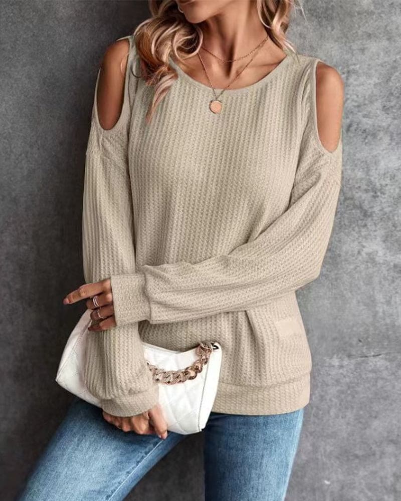 Nicole® | Casual Long Sleeve Off Shoulder Sweater - Image 2
