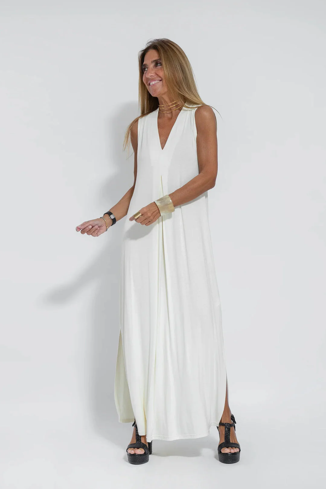 Nicole® | Long Dress With V-Neck - Image 2