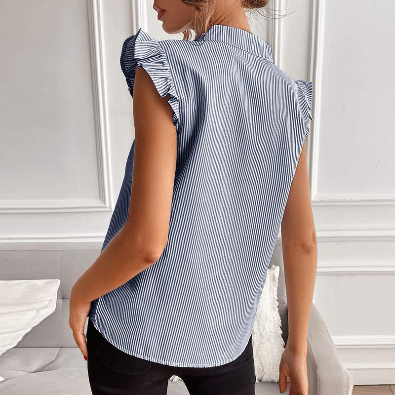 Nika® | Elegant Striped Designer Blouse Made Of Cotton - Image 5
