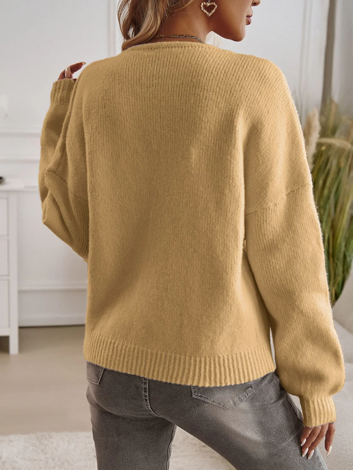 Nina | Cardigan with dropped shoulders and tied crew neck - Image 11