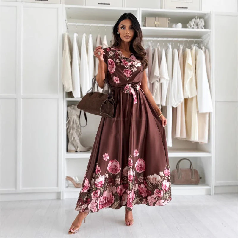Noelia® | Women'S Floral Print Maxi Dress With Elegant High Slit - Image 2