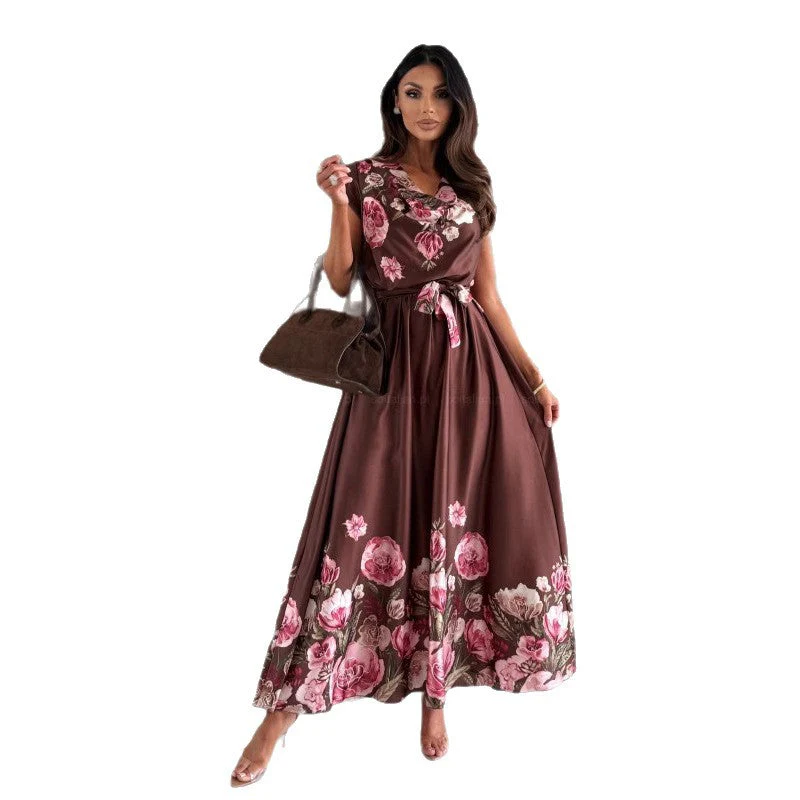 Noelia® | Women'S Floral Print Maxi Dress With Elegant High Slit - Image 5