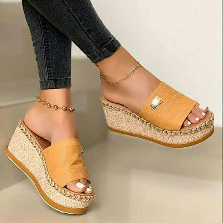 Nora® | Braune Sandal Wedges - Image 4