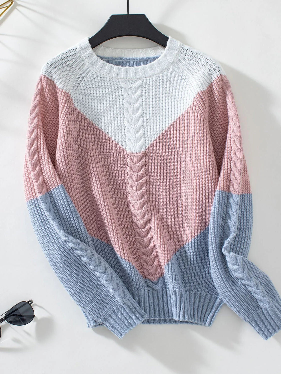 Nora | Color block sweater with a crew neck and long sleeves - Image 8