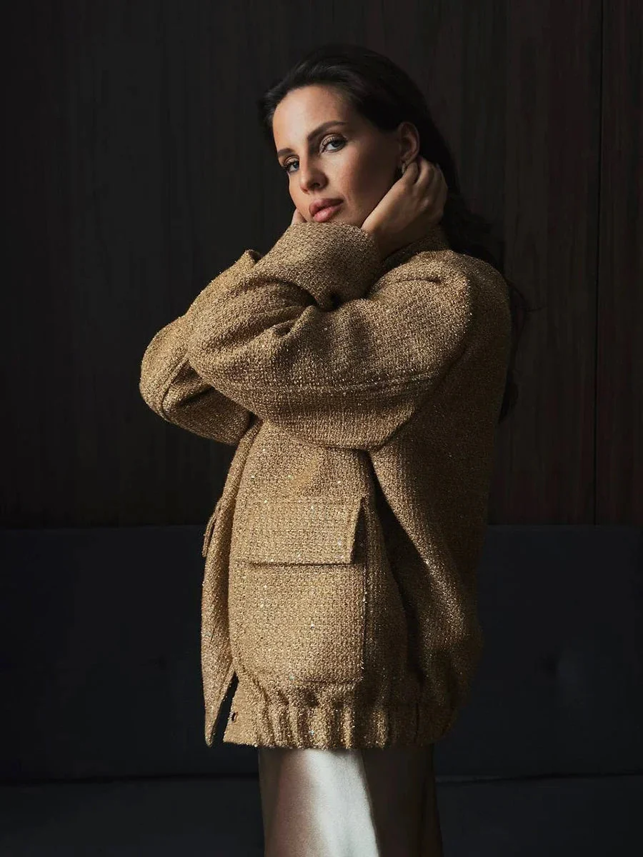Nora | Shiny tweed jacket for women - Image 2