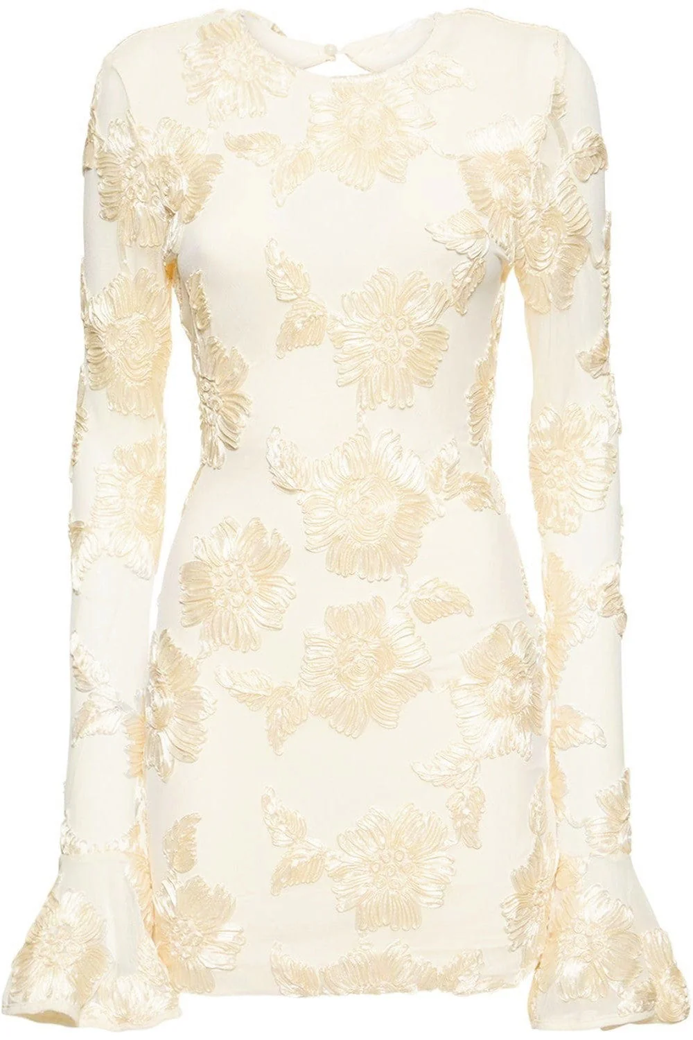 Norma® | Backless Embroidered Mesh Mini Dress - Image 4