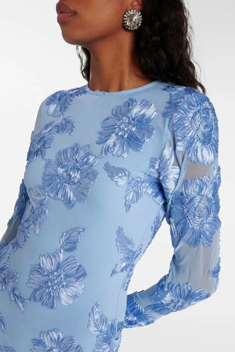 Norma® | Backless Embroidered Mesh Mini Dress - Image 7
